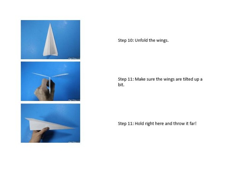 Focus Foundation dart origami airplane step 10 12